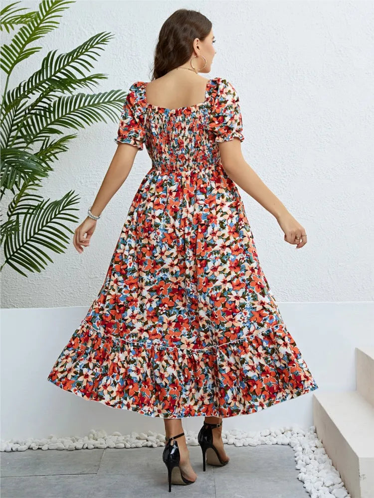 Robe de plage à fleurs style bohème